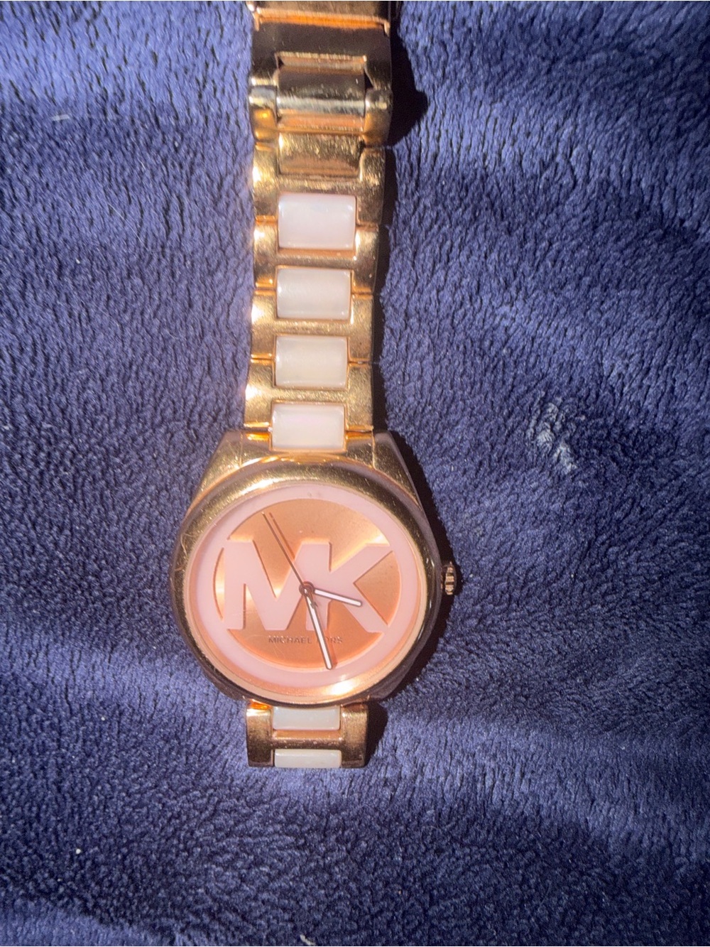 Michael Kors Gold and Pink Logo Dial Bracelet Watch